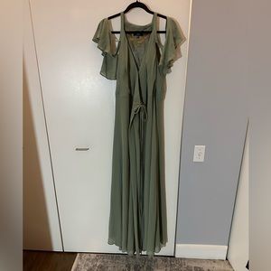 Fun cold shoulder wrap dress.